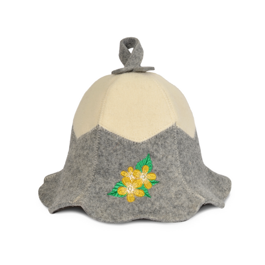 Sauna Hat ‘Flowers’ 100% Wool