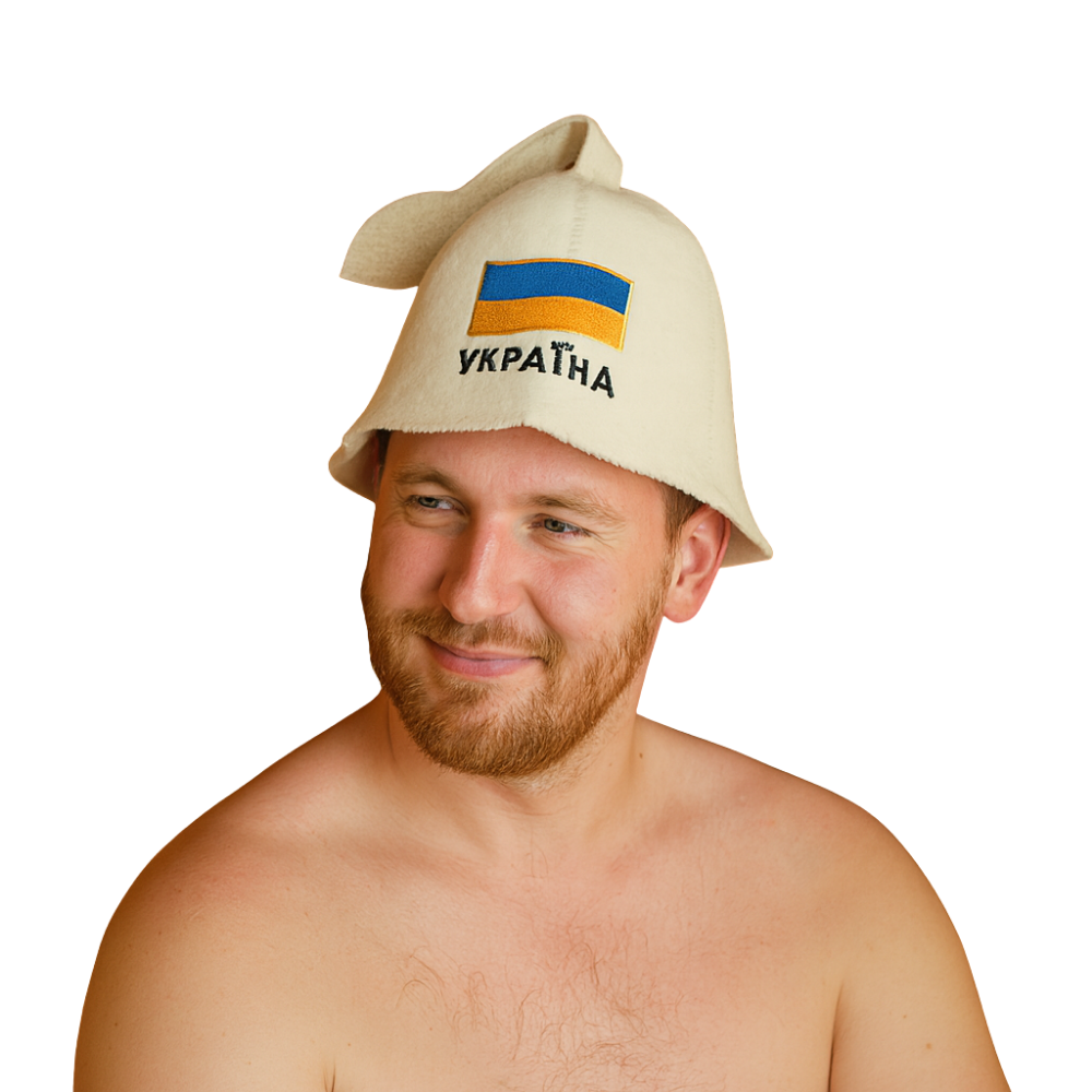Sauna Hat ‘Ukraine’, 100% Wool