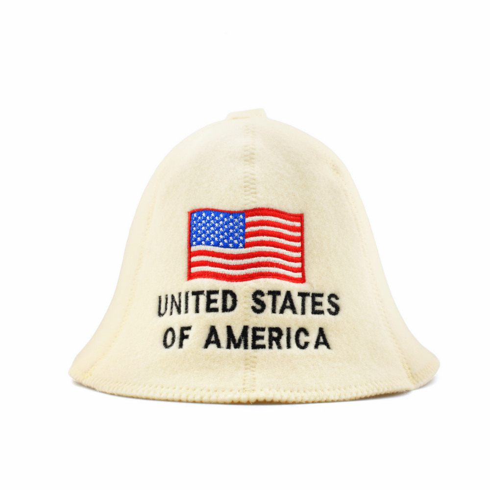 Sauna Hat ‘USA’, 100% Wool
