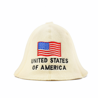 Sauna Hat ‘USA’, 100% Wool