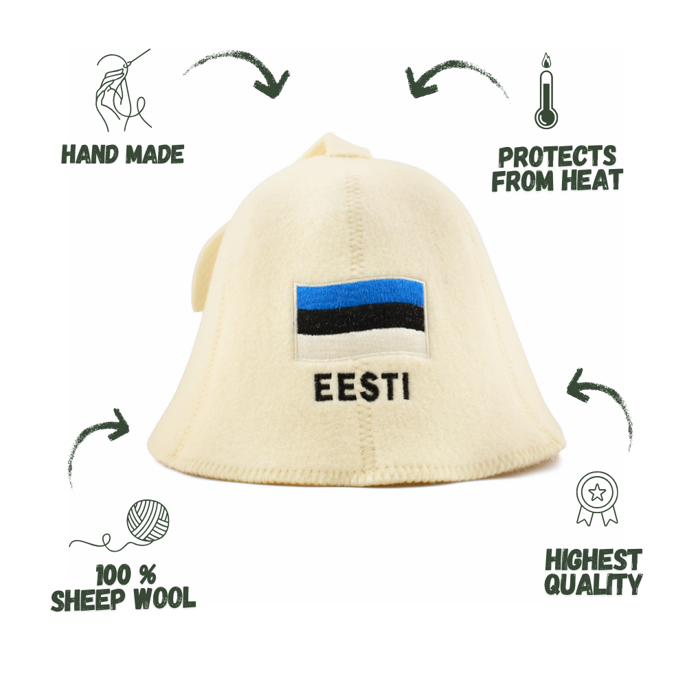 Sauna Hat ‘Eesti’, 100% Wool