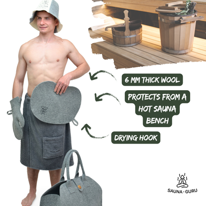 Handmade Sauna Wool Felt Seat Pad