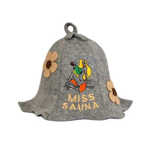 Sauna Hat ‘Miss Sauna’ 100% Wool