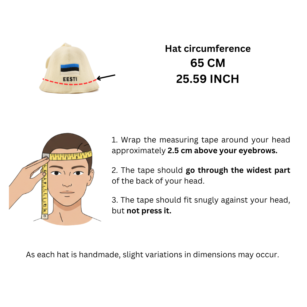 Sauna Hat ‘Eesti’, 100% Wool