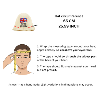Sauna Hat ‘UK’, 100% Wool