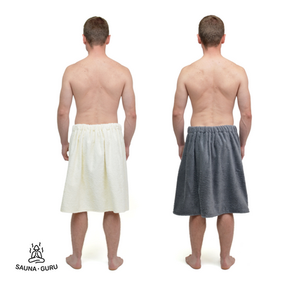 Men’s Sauna Wrap Towel with Pocket – 100% Cotton, Adjustable Fit