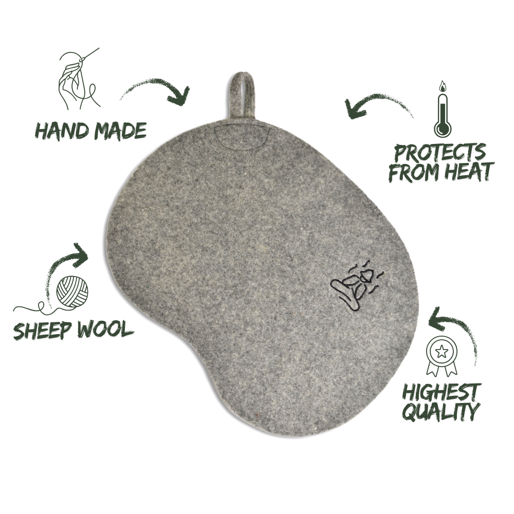 Handmade Sauna Wool Felt Seat Pad
