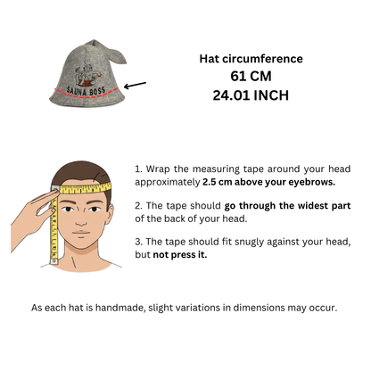 Sauna Hat ‘Sauna Boss’ 100% Wool