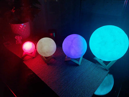 3D Mėnulio Naktinė Lemputė - Realistiškas LED Apšvietimas 8-20cm