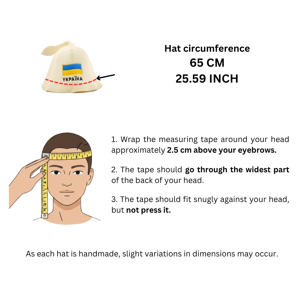 Sauna Hat ‘Ukraine’, 100% Wool