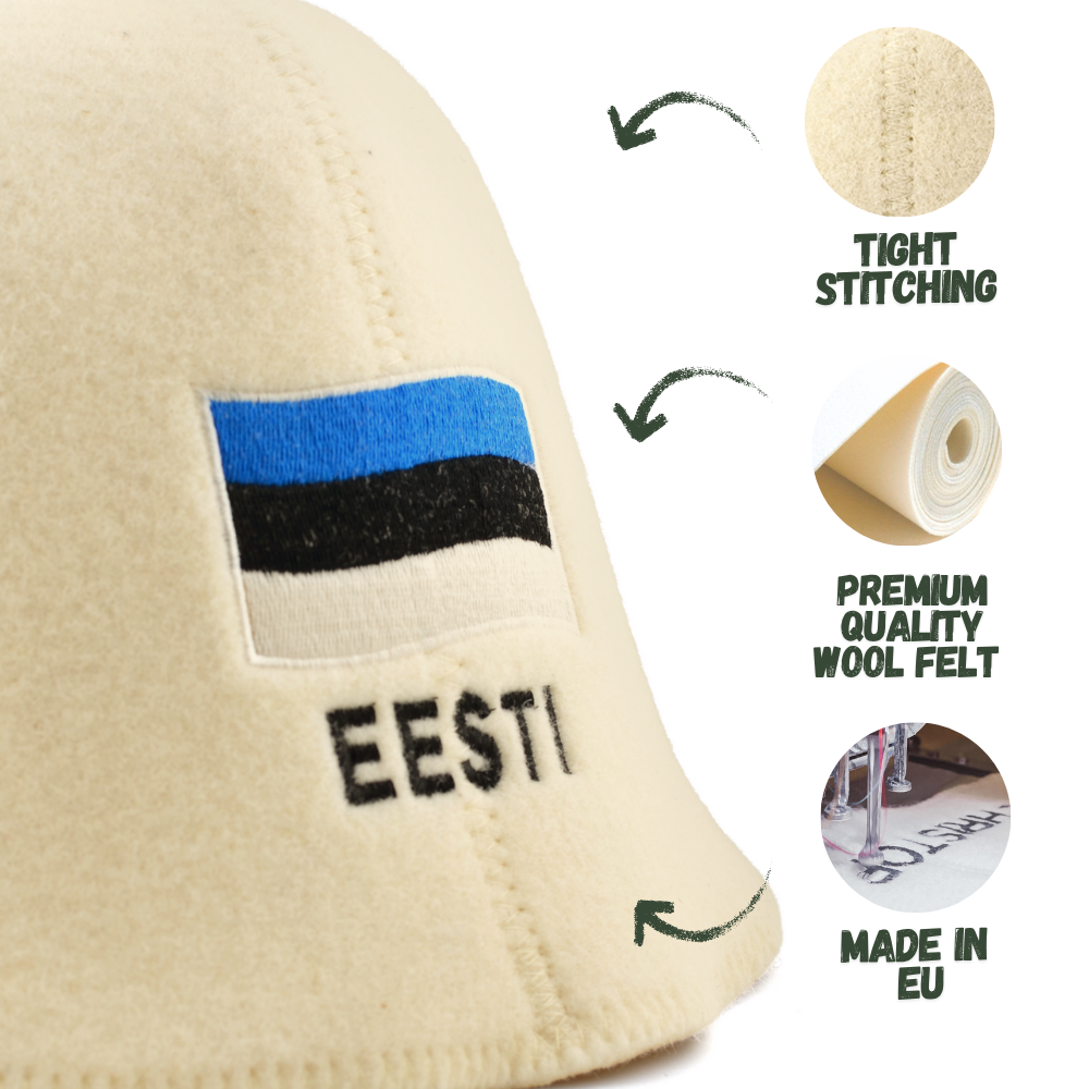 Sauna Hat ‘Eesti’, 100% Wool