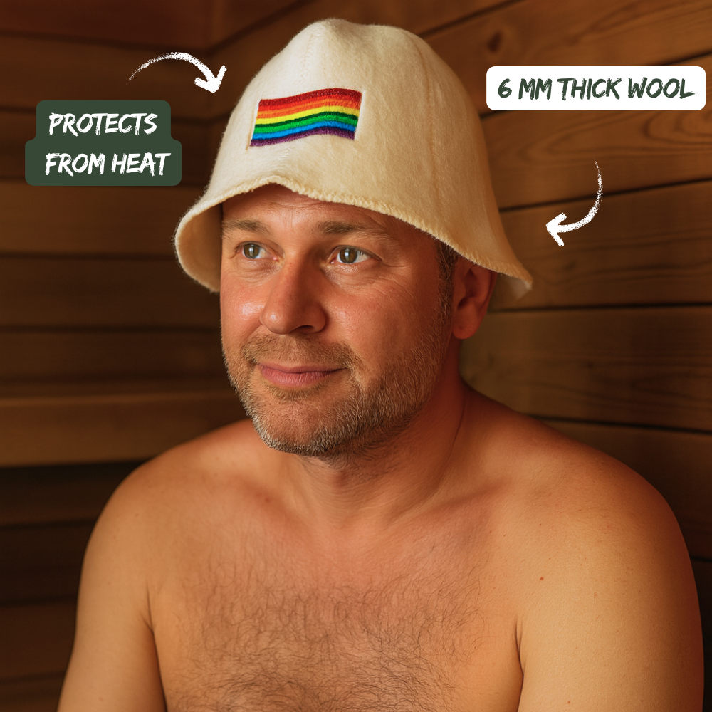 Sauna Hat ‘LGBTQ+’, 100% Wool