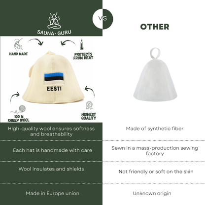 Sauna Hat ‘Eesti’, 100% Wool
