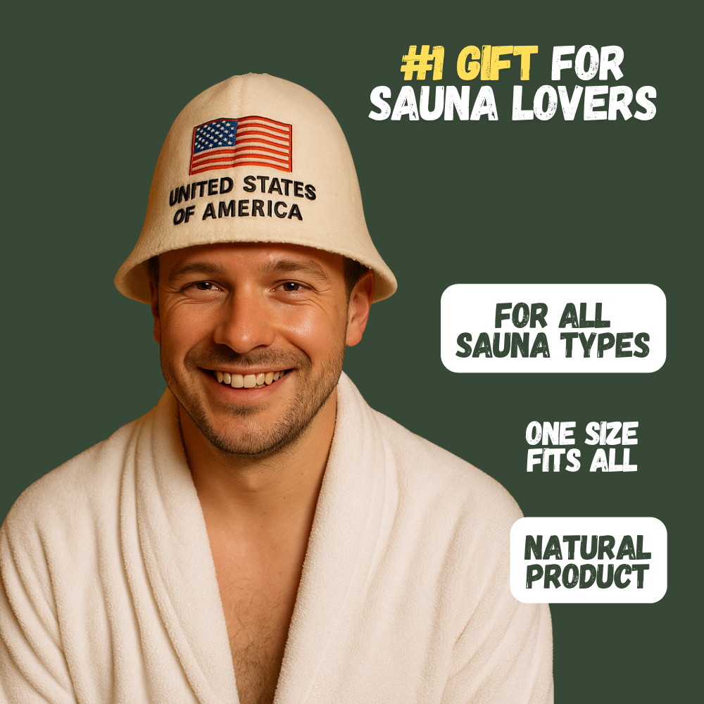 Sauna Hat ‘USA’, 100% Wool