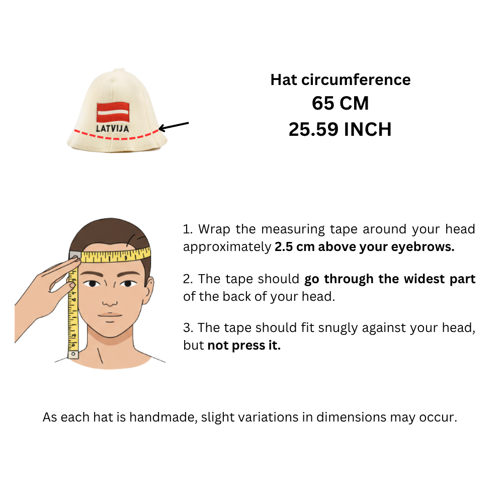 Sauna Hat ‘Latvia’, 100% Wool