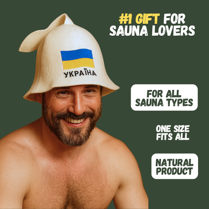 Sauna Hat ‘Ukraine’, 100% Wool