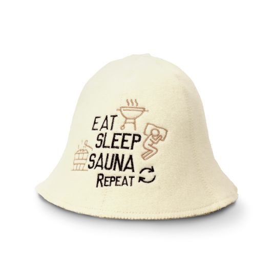 Sauna Hat ‘Sauna Repeat’ 100% Wool