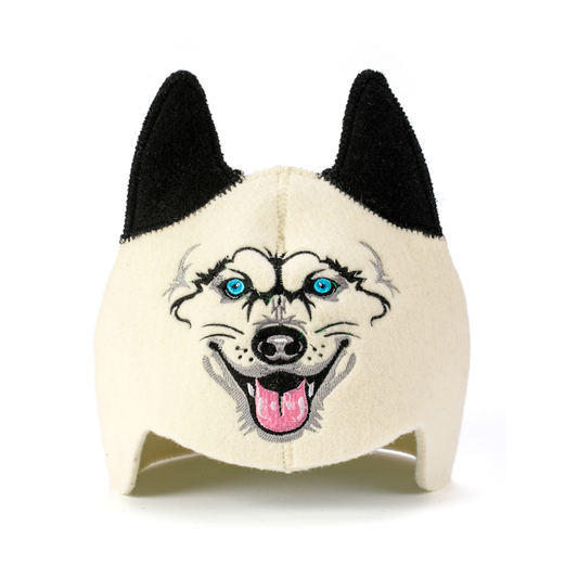Children’s Sauna Hat ‘Wolf’, 100% Wool