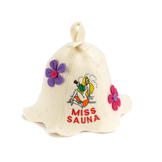 Sauna Hat ‘Miss Sauna’ 100% Wool