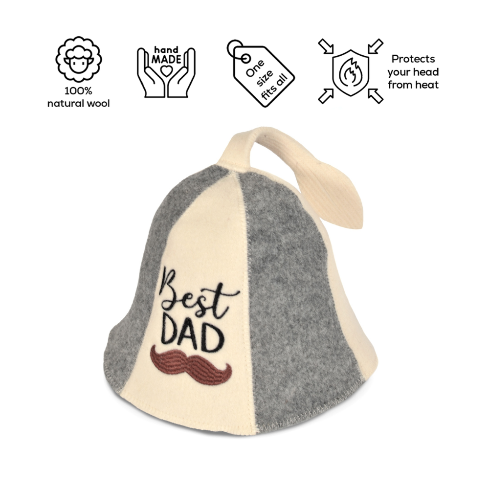 Best Dad Sauna Hat - Father's Day Gift, Wool Felt