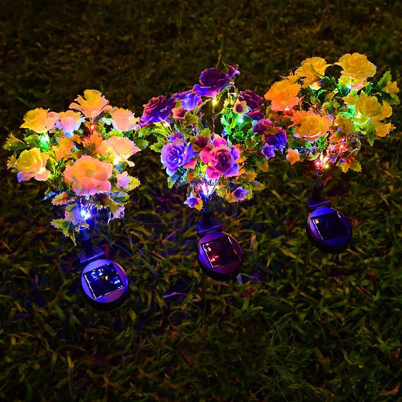 Gvazdikų Puokštė Saulės Šviestuvas - Elegantiški Gėlių LED (2 vnt.)