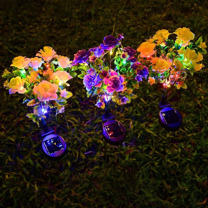 Gvazdikų Puokštė Saulės Šviestuvas - Elegantiški Gėlių LED (2 vnt.)