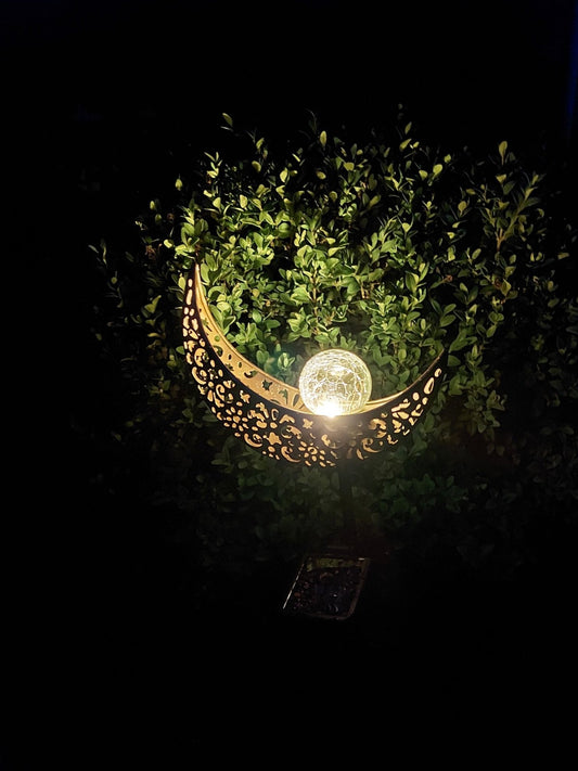 Metalinis Mėnulis Saulės Šviestuvas - LED Dizainas (2 vnt.)