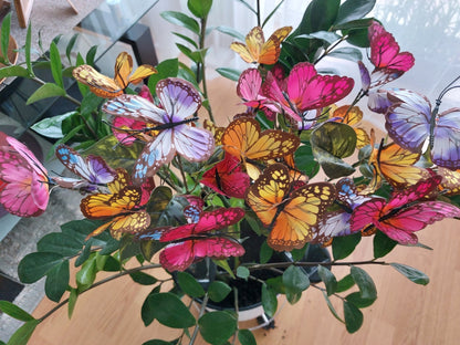 Drugelių Puokštė Saulės Šviestuvas - Spalvingi Gyvūnų LED (2 vnt.)